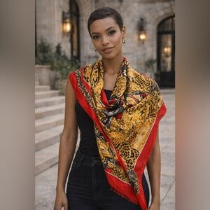 100% Silk Jungle Animals Scarf